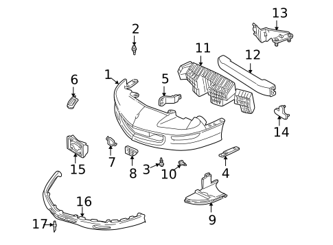 Bumper & Components - Front for 1994 Chevrolet Camaro #0