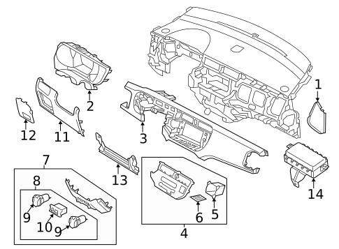 Instrument Panel Components for 2015 Kia Rio #0