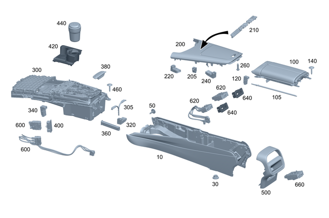 214810130064 - Instrument Panel/Center Console/Linings: Beverage Holder for Mercedes-Benz: E350 Image