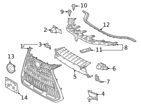 Grille & Components for 2024 Lexus NX350h #1