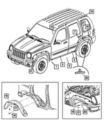 5JR68CD7AH - Exterior Ornamentation: Fender Wheel Opening Applique, Right for Mopar Image