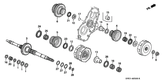 AT Mainshaft (1) for 1995 Acura Integra #1
