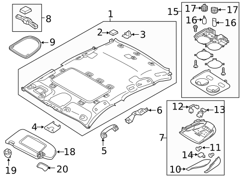 Interior Trim - Roof for 2011 INFINITI M56 #4