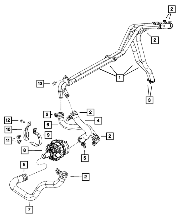 68042403AA - : Auxiliary Coolant Pump Bracket for Mopar Image