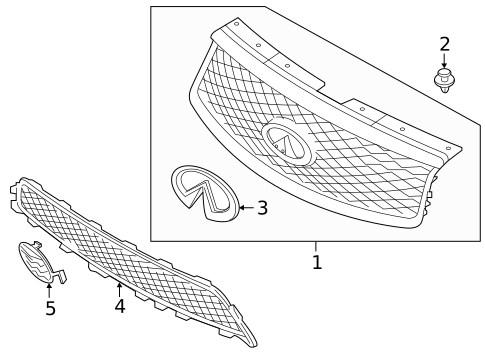 Grille & Components for 2016 INFINITI QX50 #0
