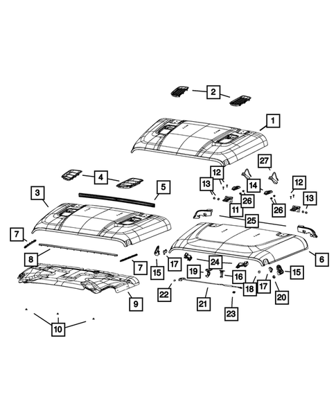 Hood and Hood Release for 2020 Jeep Wrangler #0