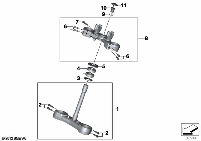 31428530350 - Front Axle, Front Suspension: Lower Fork Cross Brace -  for BMW-Motorrad Image
