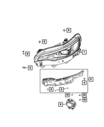 68275944AK - Electrical: Headlamp, Right for Mopar Image