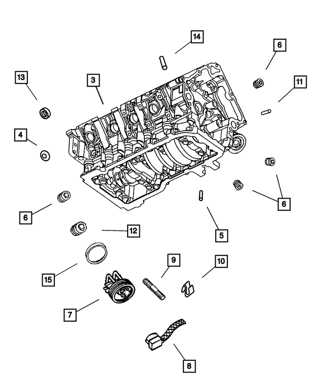 « 4556019 – Engine 4.7L Eight Cylinder : Lumière De Bloc-cylindres Bouchon pour Mopar Image »
