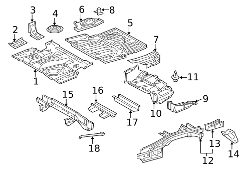 Rear Floor & Rails for 2012 Lexus RX350 #0