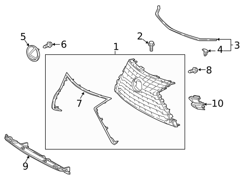 Grille & Components for 2020 Lexus NX300 #0