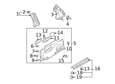 Interior Trim - Side Panel for 2008 Kia Sedona #1