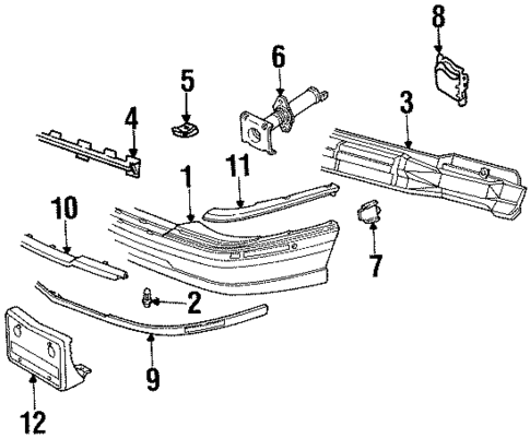 Bumper & Components - Front for 1993 Cadillac Eldorado #0