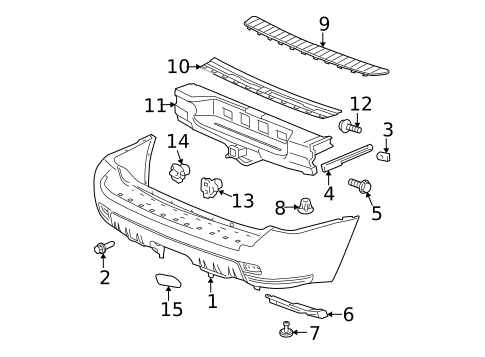 Bumper & Components - Rear for 2008 Chevrolet Trailblazer #1