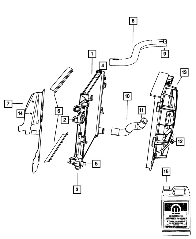 « 55116920AA – Cooling : Radiateur, Infér Joint pour Mopar Image »