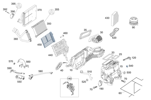 Heating and Air Conditioner Housing with Blower and Wiring Harness for 2021 Mercedes-Benz GLC63 AMG S #0