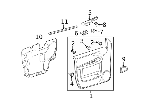 Interior Trim - Front Door for 2007 Chevrolet Uplander #0