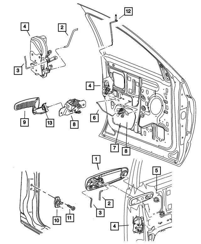 55276790AF - Doors and Related Parts: Front Door Latch, Right for Mopar Image