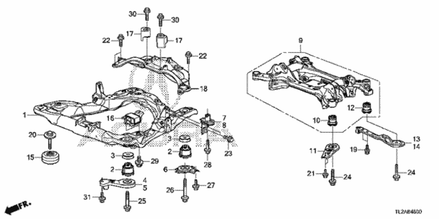 Front Sub Frame - Rear Beam for 2014 Acura TSX #0