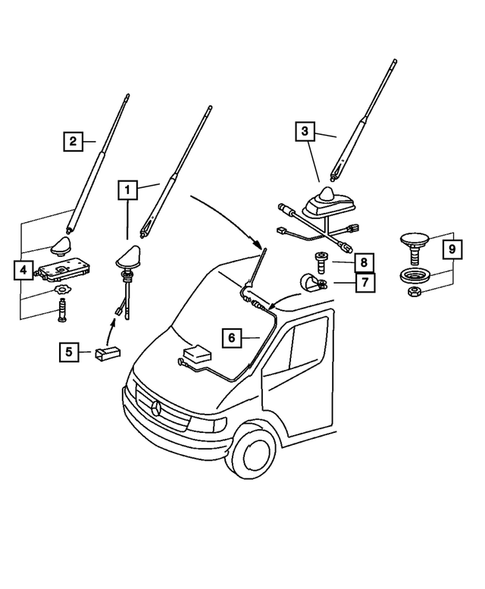 Radio, Antenna, and Speakers for 2003 Dodge Sprinter 2500 #1