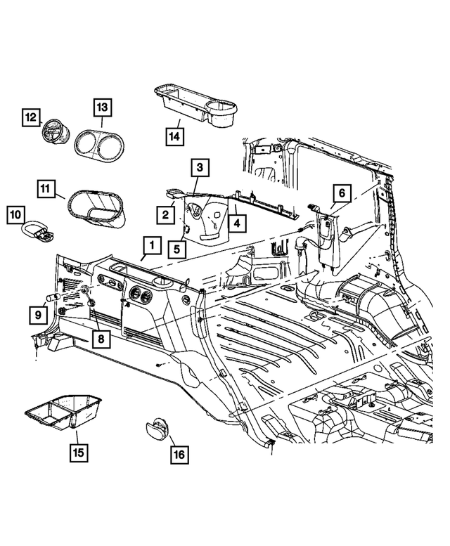 1FN051J3AB - Interior Trim: Quarter Trim Panel, Right for Mopar Image