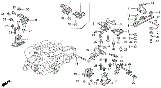 Engine Mount for 1993 Acura Vigor #0