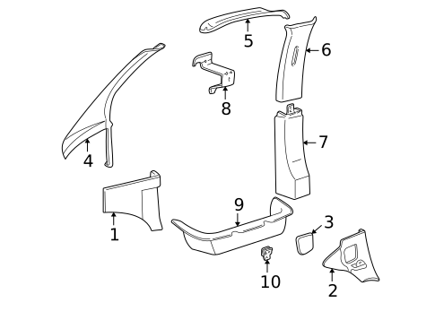 Interior Trim - Pillars for 1999 GMC Savana 2500 #0