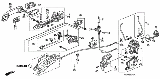 Front Door Locks - Outer Handle for 2004 Acura TL #0