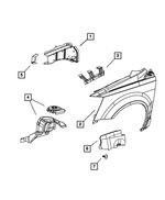 68029130AC - Body Sheet Metal Except Doors: Fender Panel, Right for Chrysler: Town &amp; Country | Dodge: Grand Caravan | Ram: C/V Image