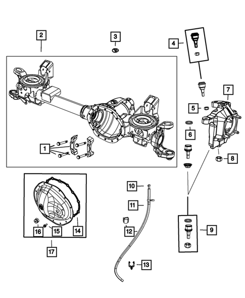 Front Axle;  Housing, Differential and Vent for 2011 Ram 2500 #1