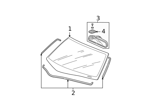 Glass - Windshield for 2004 Acura RSX #0