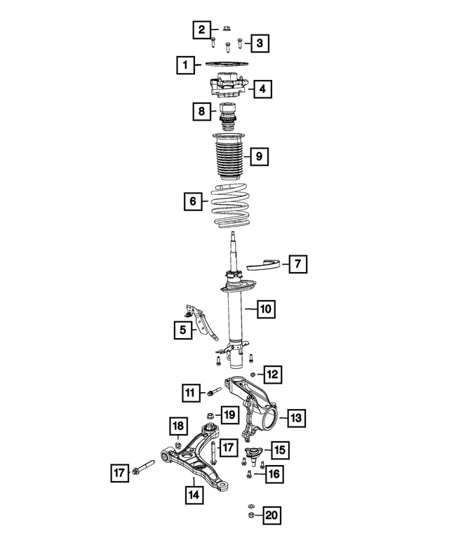 « 68095784AA – Front Suspension : Montage D`aile Support, Côté Gauche pour Mopar Image »
