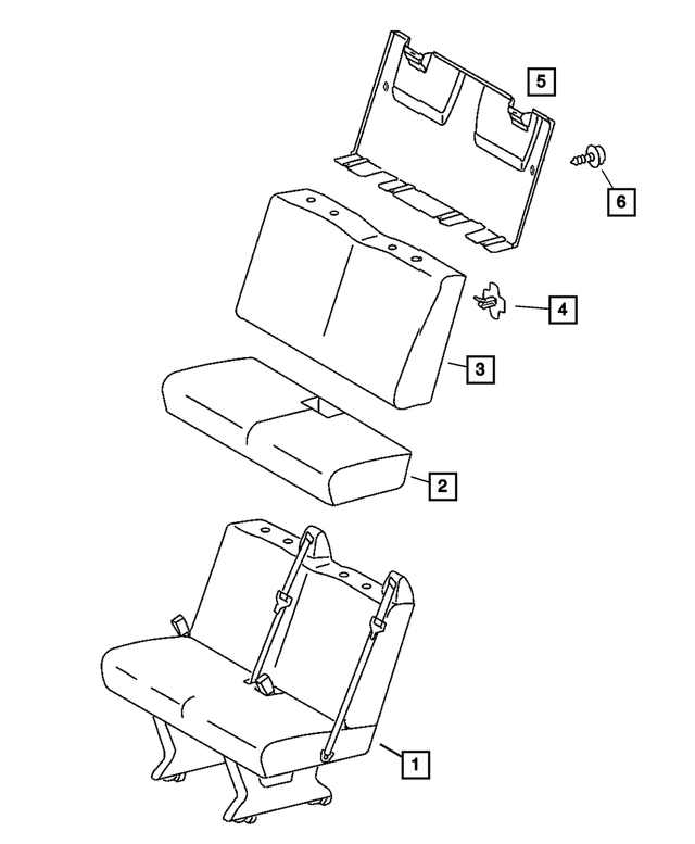 5133134AA - : Rear Seat Complete for Mopar Image