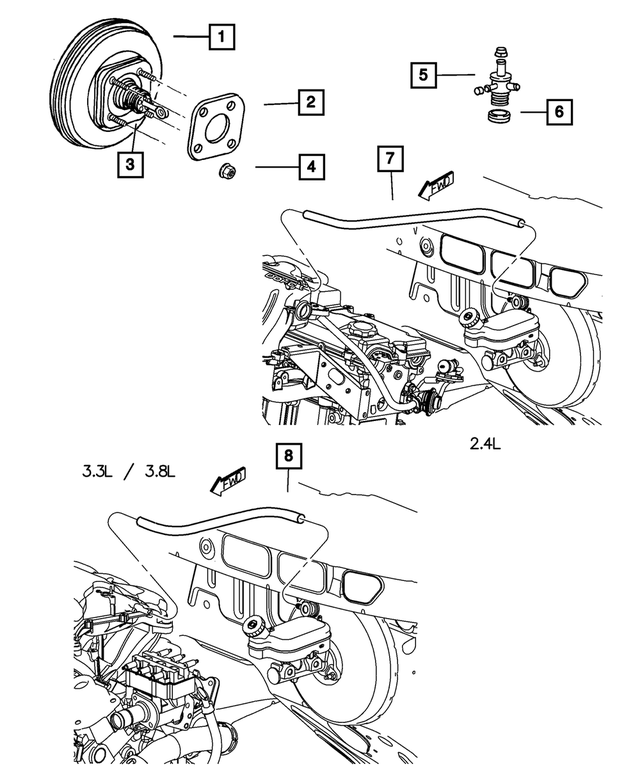 4683269AC - : Brake Booster Hose for Mopar Image