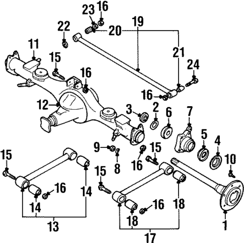 Axle Housing for 1999 Isuzu VehiCROSS #0