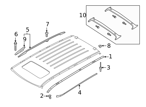 Exterior Trim - Roof for 2018 INFINITI QX80 #0