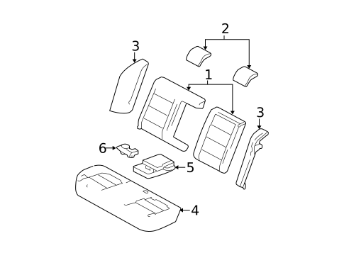 Rear Seat Components for 2005 Ford Five Hundred #0