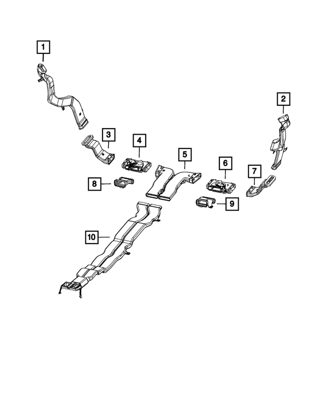 68595242AA - Air Conditioners and Heaters: Floor Distribution Duct for Jeep: Grand Cherokee L Image