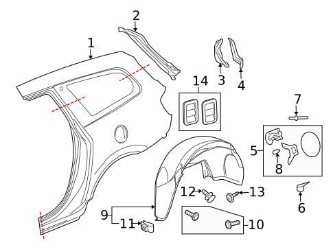 Quarter Panel & Components for 2012 Buick Enclave #0