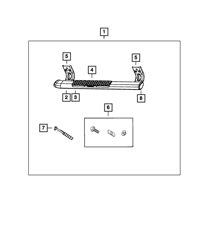68239645AB - Mopar Accessories - Component Parts: Side Step Bracket Kit for Mopar Image