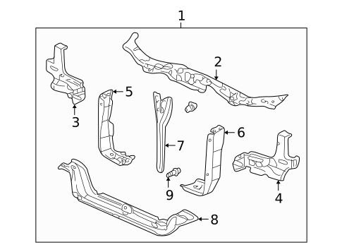 Radiator Support for 2005 Acura MDX #0