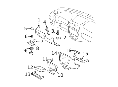 Instrument Panel for 2004 Subaru Impreza #1