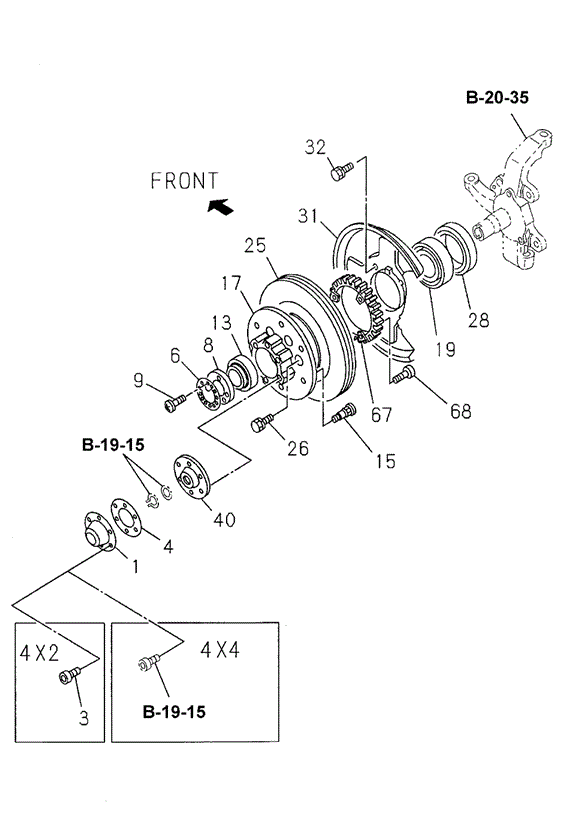 Front Hub - Rotor (1) for 2000 Honda Passport #0