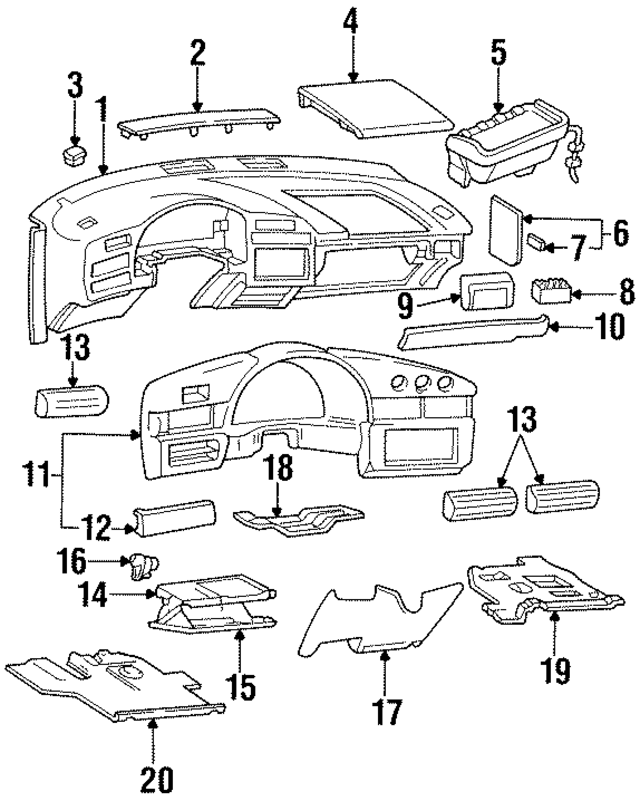 10279147 - Body: Dashboard Air Vent Trim for GM Image