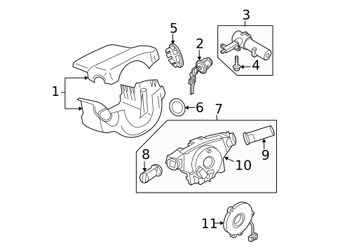 Shroud, Switches & Levers for 2005 Nissan Quest #0