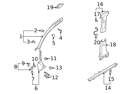 Interior Trim - Pillars for 2004 Audi Allroad Quattro #0