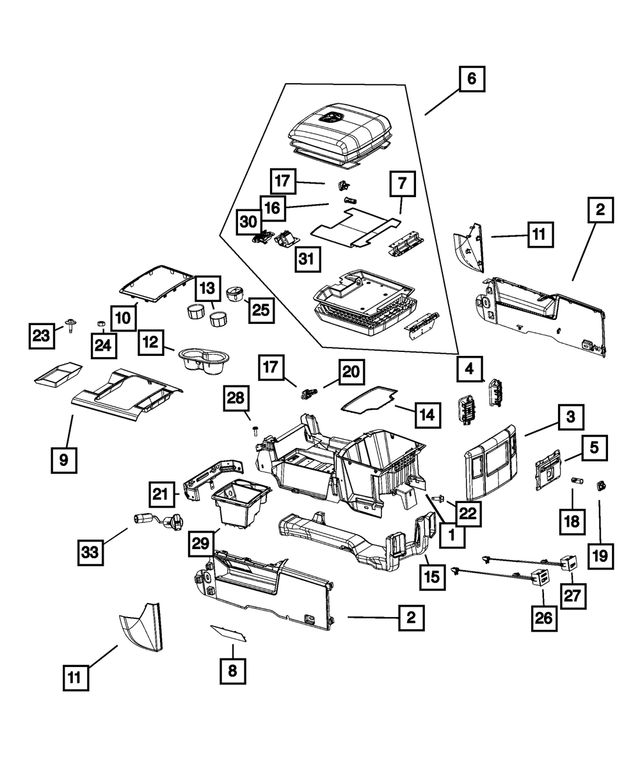 5MZ87DX9AA - Interior Trim: Base Console for Mopar Image image