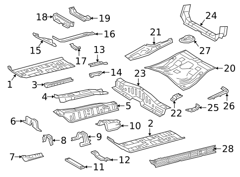 Floor & Rails for 2022 Lexus UX200 #0