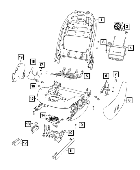 Front Seats - Adjusters, Recliners, Shields and Risers for 2020 Jeep Cherokee #1
