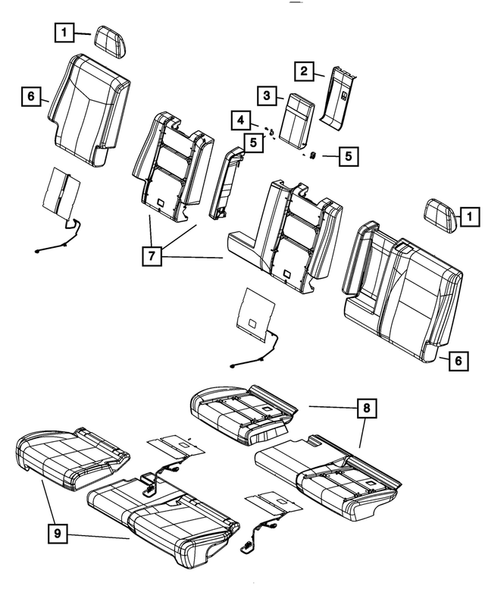 Rear Seats - Second Row for 2017 Dodge Durango #3